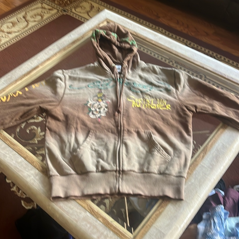 Ed Hardy size large men’s 90s zip up hoodie